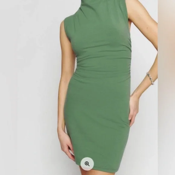 Reformation green Alden stretch knit mini dress - size XL NWT - Picture 6 of 12